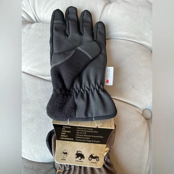 Mossy Oak Break-Up Country Camo Gloves 3M Winter Lined Sz M - Picture 2 of 2